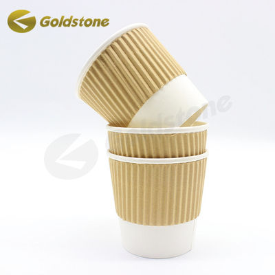 Logo niestandardowe Ripple Wall Paper Cup Leak Resistant Ripple Wyizolowane do kawy i herbaty