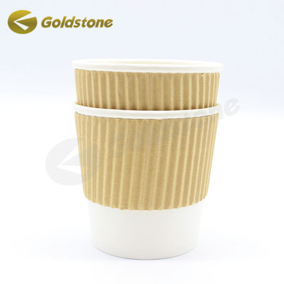 Papier żywnościowy 350 ml Kraft Ripple Cups Drukowane kubki do kawyFor Safe Sustainable