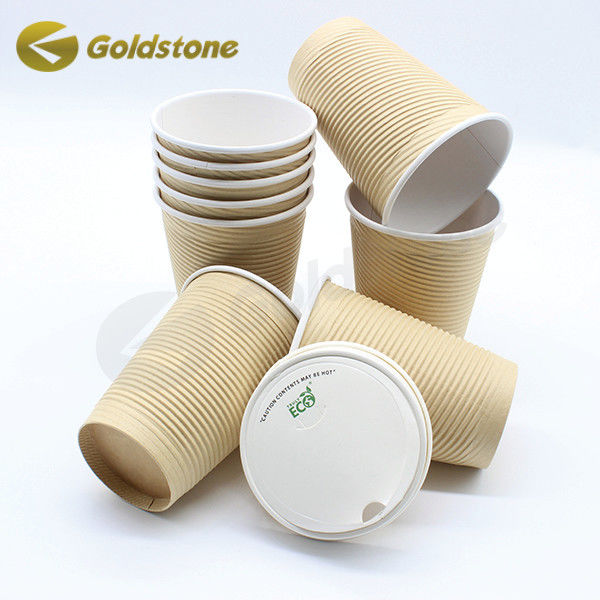 Logo niestandardowe Ripple Wall Paper Cup Leak Resistant Ripple Wyizolowane do kawy i herbaty 0